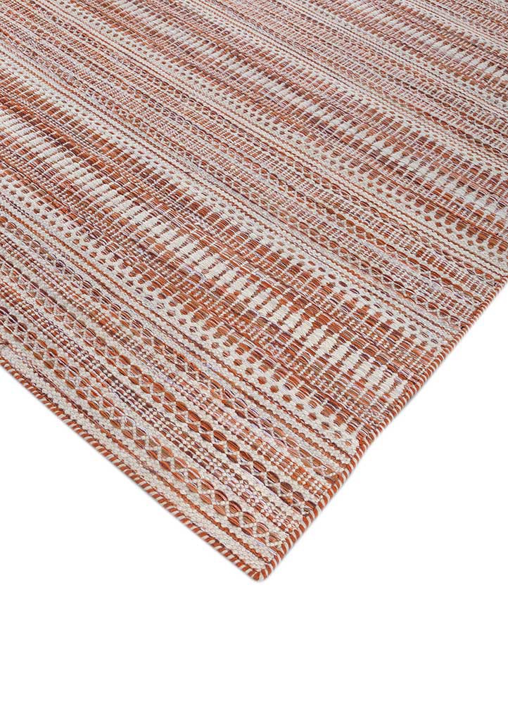 abrash red and orange wool and viscose flat weaves Rug - FoldShot