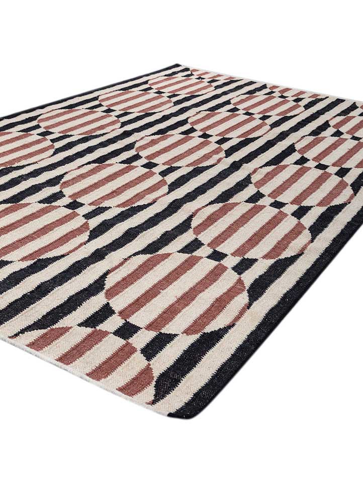 checkers ivory wool and viscose flat weaves Rug - FoldShot checkers ivory wool and viscose flat weaves Rug - FoldShot