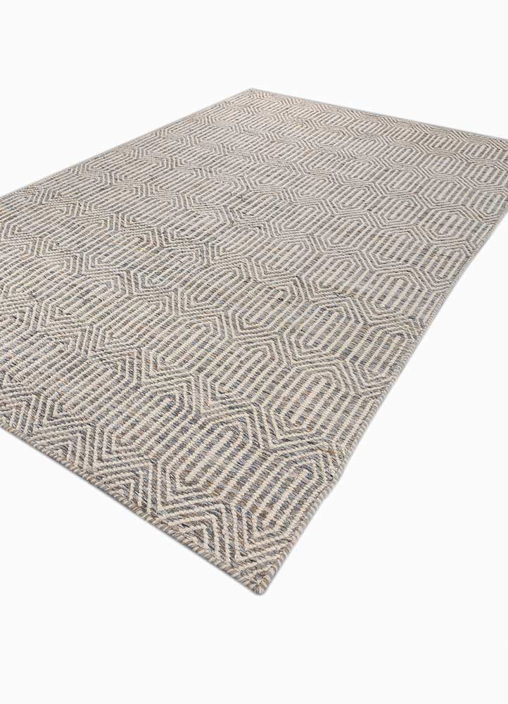 abrash grey and black wool and viscose flat weaves Rug - FoldShot
