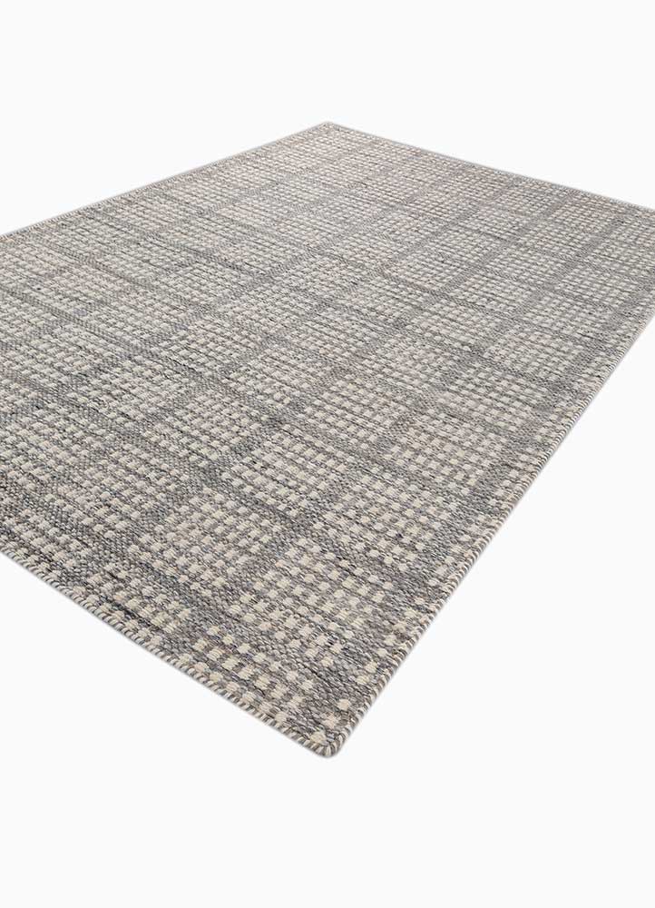 abrash grey and black wool and viscose flat weaves Rug - FoldShot abrash grey and black wool and viscose flat weaves Rug - FoldShot