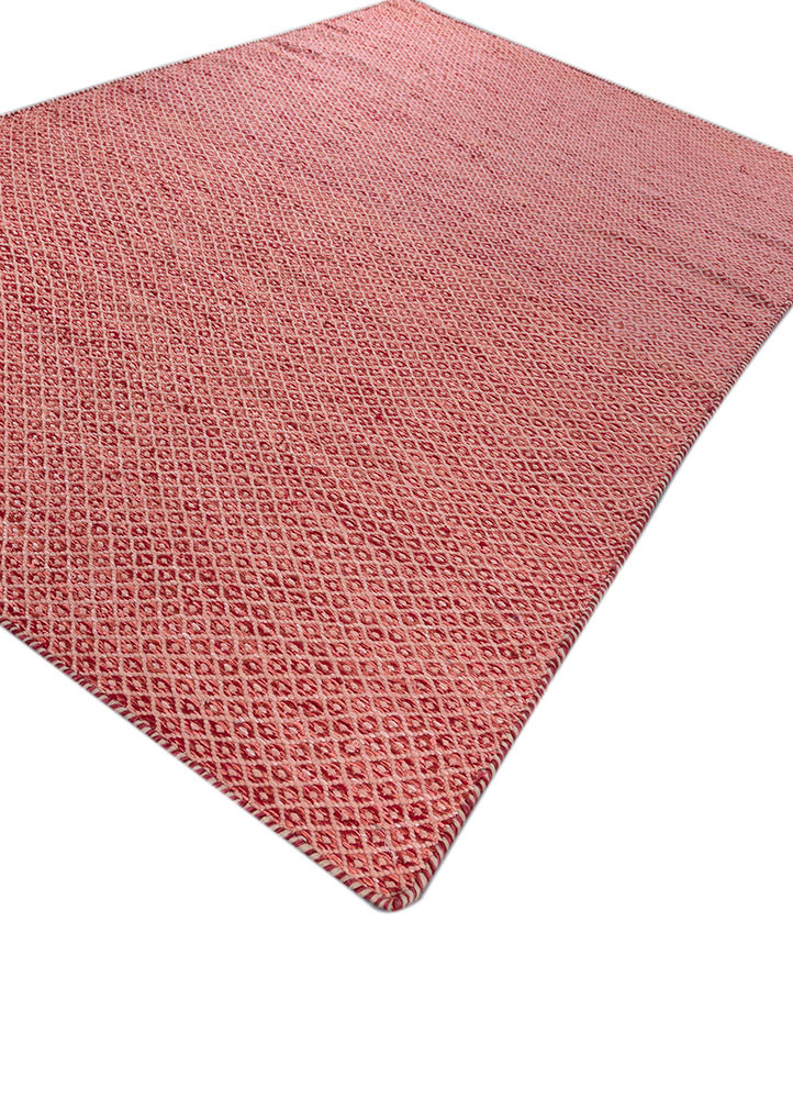 abrash red and orange wool and viscose flat weaves Rug - FoldShot abrash red and orange wool and viscose flat weaves Rug - FoldShot