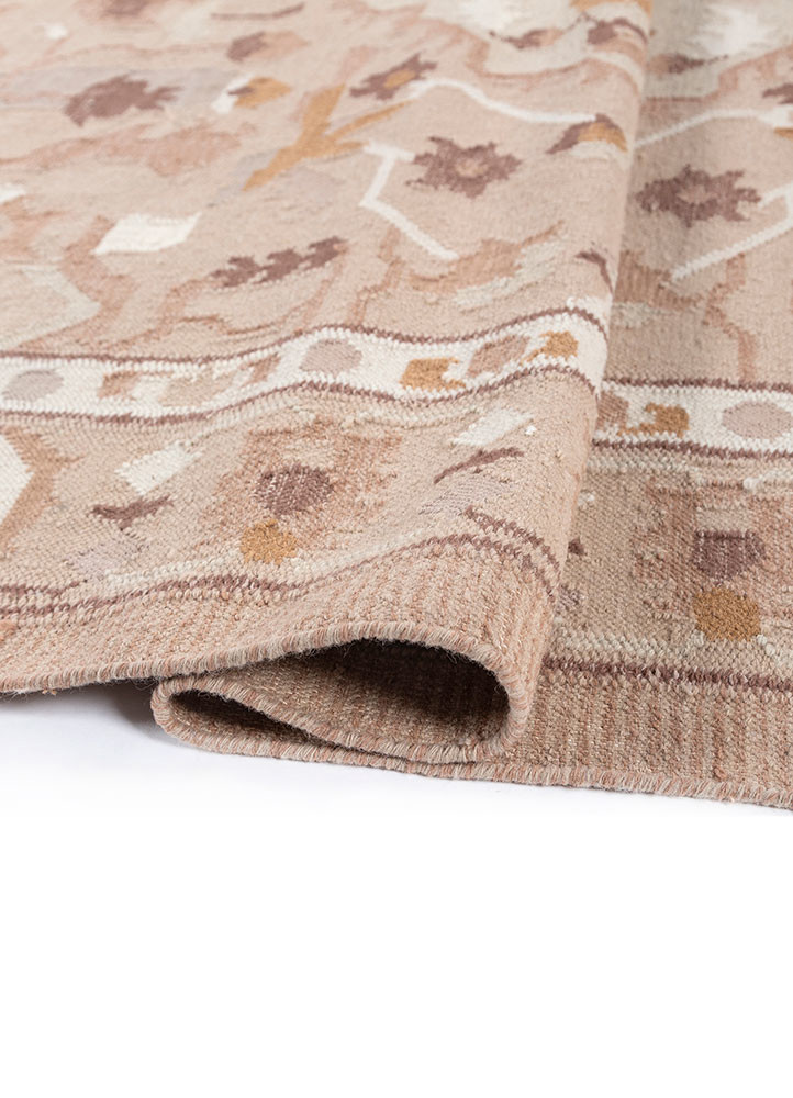 bedouin red and orange wool and viscose flat weaves Rug - FoldShot