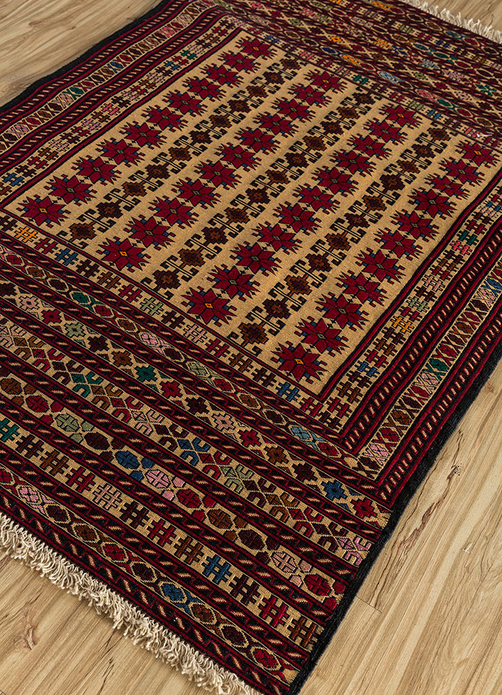 kiaan red and orange wool hand knotted Rug - FoldShot kiaan red and orange wool hand knotted Rug - FoldShot
