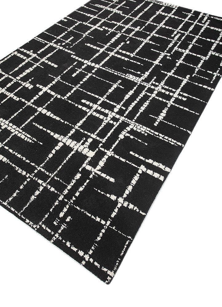 atelier blue polyester hand knotted Rug - FoldShot