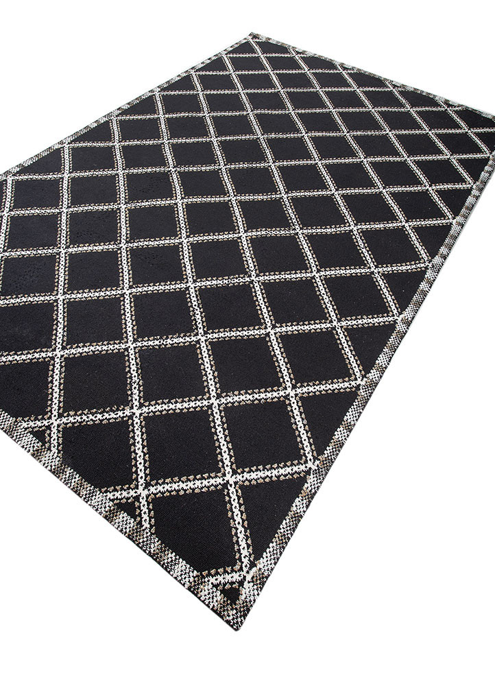 atelier grey and black wool hand knotted Rug - FoldShot