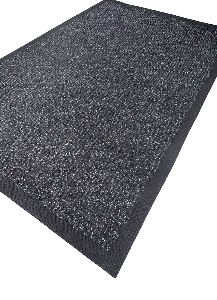atelier grey and black polyester hand knotted Rug - FoldShot