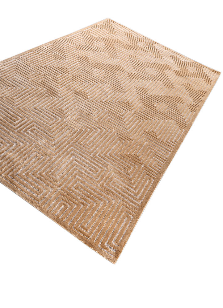 blythe beige and brown acrylic hand knotted Rug - FoldShot blythe beige and brown acrylic hand knotted Rug - FoldShot