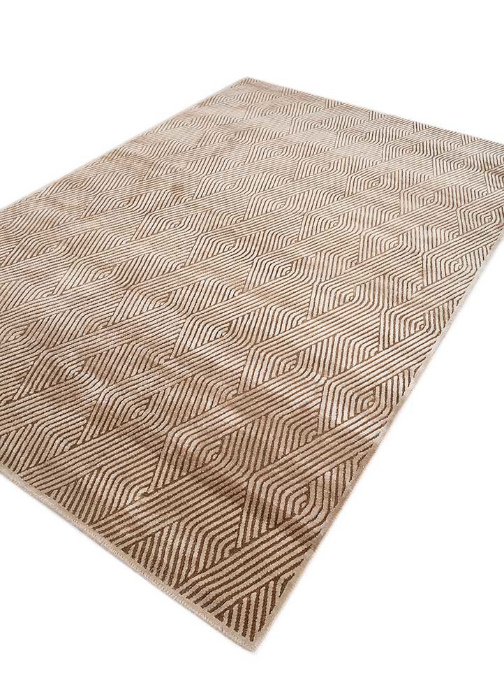 azalea gold bamboo silk hand knotted Rug - FoldShot