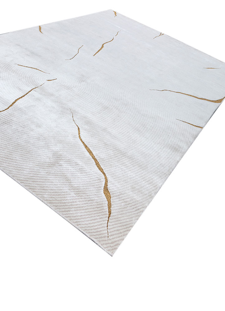 azalea ivory bamboo silk and zari hand knotted Rug - FoldShot azalea ivory bamboo silk and zari hand knotted Rug - FoldShot