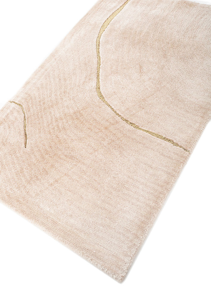 azalea beige and brown bamboo silk hand knotted Rug - FoldShot azalea beige and brown bamboo silk hand knotted Rug - FoldShot