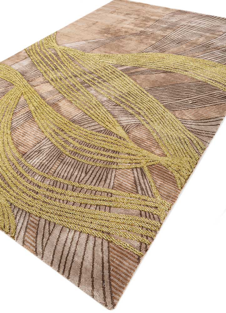 azalea beige and brown bamboo silk hand knotted Rug - FoldShot azalea beige and brown bamboo silk hand knotted Rug - FoldShot