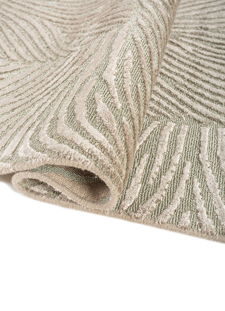 azalea beige and brown bamboo silk and zari hand knotted Rug - FoldShot azalea beige and brown bamboo silk and zari hand knotted Rug - FoldShot