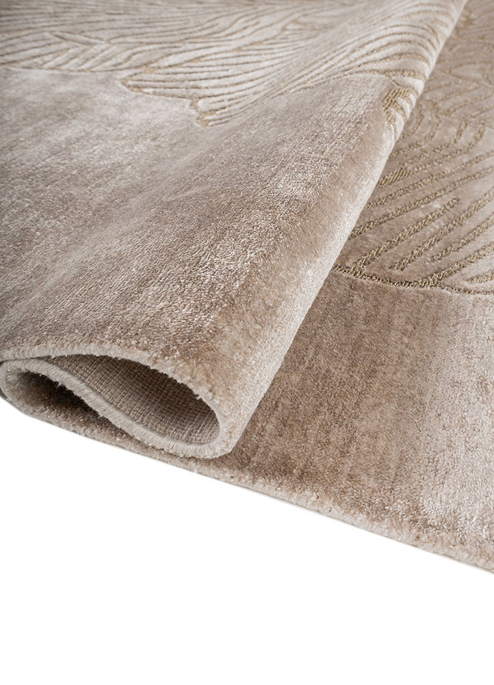 azalea ivory bamboo silk and zari hand knotted Rug - FoldShot azalea ivory bamboo silk and zari hand knotted Rug - FoldShot