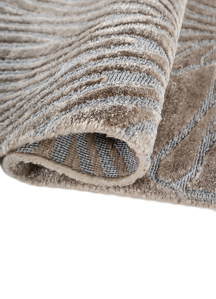 azalea green bamboo silk and zari hand knotted Rug - FoldShot