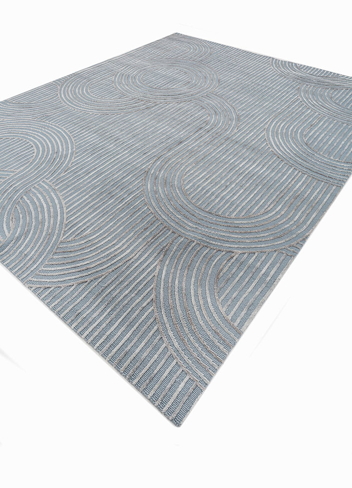 azalea blue wool and bamboo silk hand knotted Rug - FoldShot azalea blue wool and bamboo silk hand knotted Rug - FoldShot