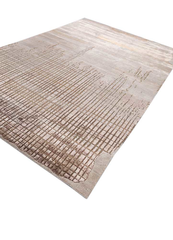 edge and essence gold wool and bamboo silk hand knotted Rug - FoldShot edge and essence gold wool and bamboo silk hand knotted Rug - FoldShot