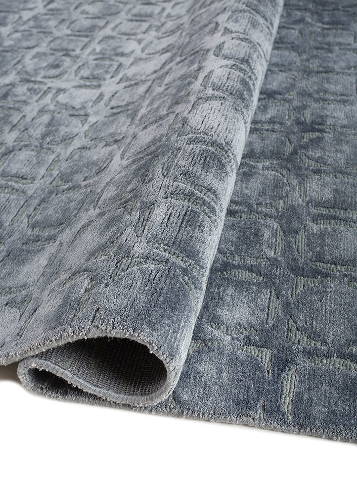 azalea blue wool and bamboo silk hand knotted Rug - FoldShot azalea blue wool and bamboo silk hand knotted Rug - FoldShot