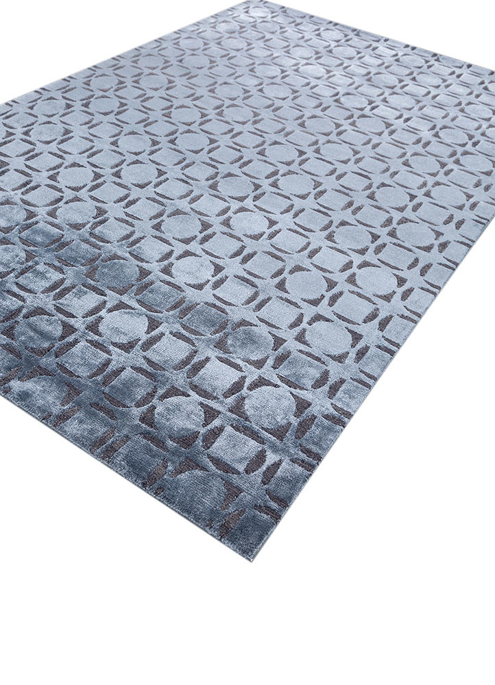azalea blue wool and bamboo silk hand knotted Rug - FoldShot azalea blue wool and bamboo silk hand knotted Rug - FoldShot