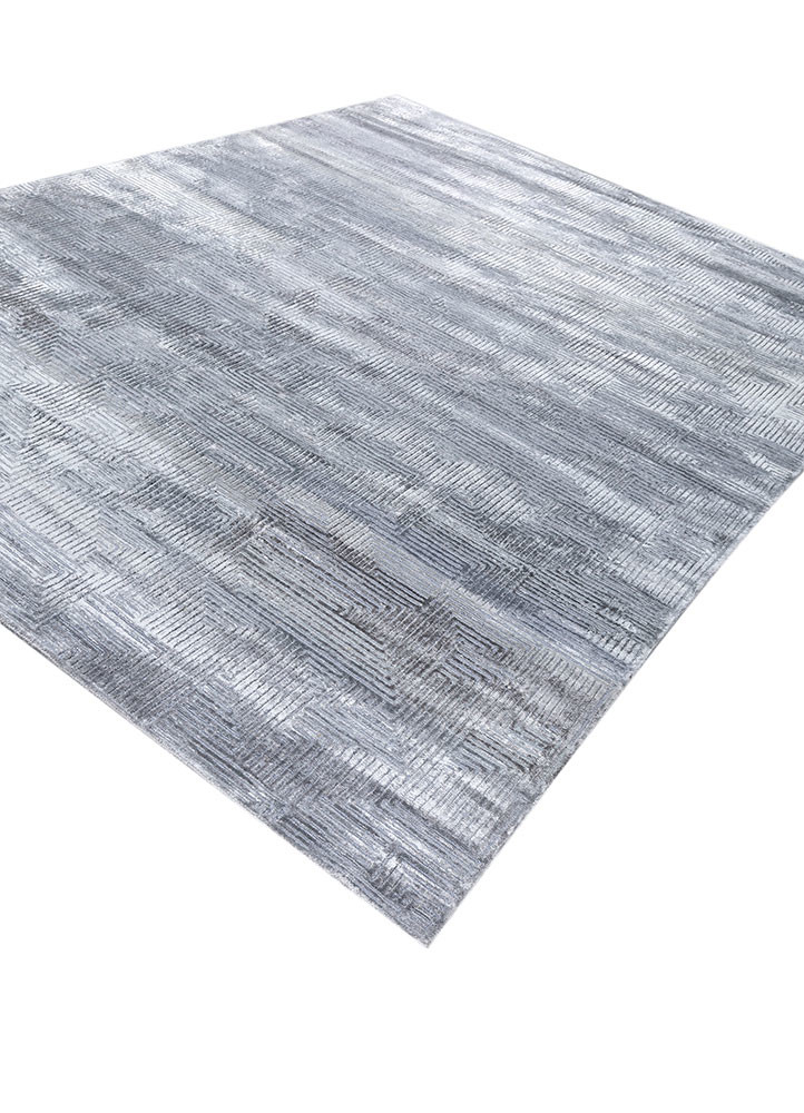 azalea blue wool and bamboo silk hand knotted Rug - FoldShot azalea blue wool and bamboo silk hand knotted Rug - FoldShot