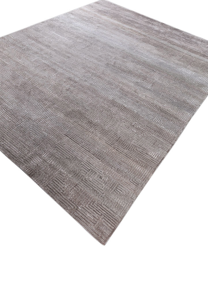 azalea grey and black wool and bamboo silk hand knotted Rug - FoldShot azalea grey and black wool and bamboo silk hand knotted Rug - FoldShot