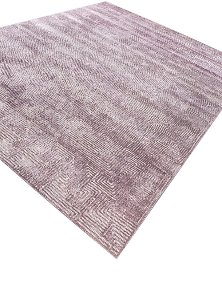 azalea pink and purple wool and bamboo silk hand knotted Rug - FoldShot azalea pink and purple wool and bamboo silk hand knotted Rug - FoldShot