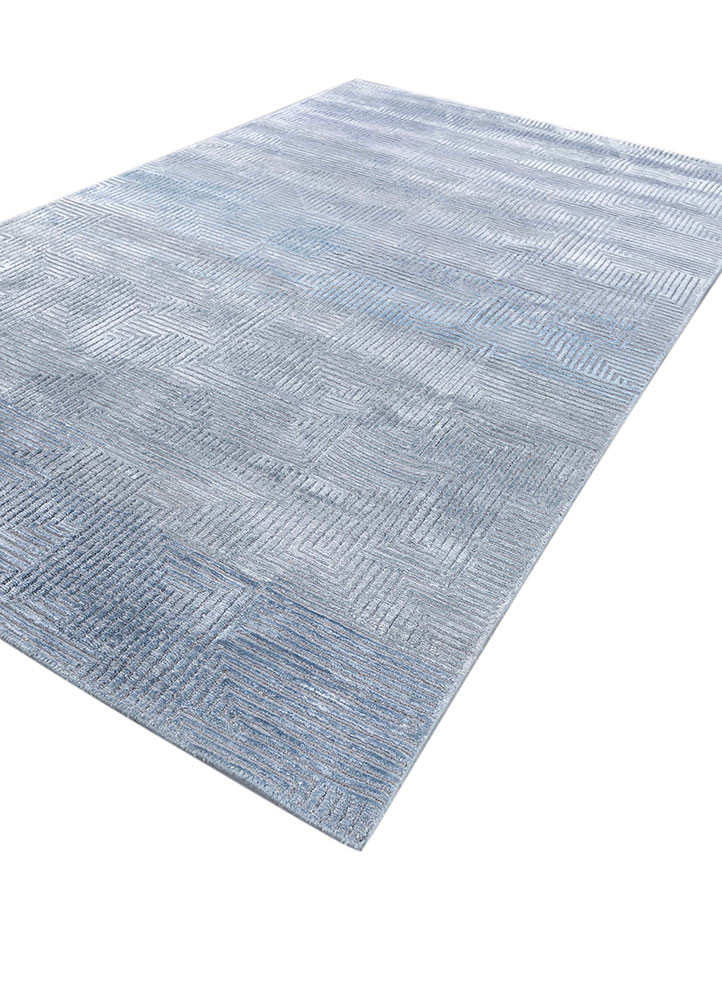 azalea blue wool and bamboo silk hand knotted Rug - FoldShot azalea blue wool and bamboo silk hand knotted Rug - FoldShot