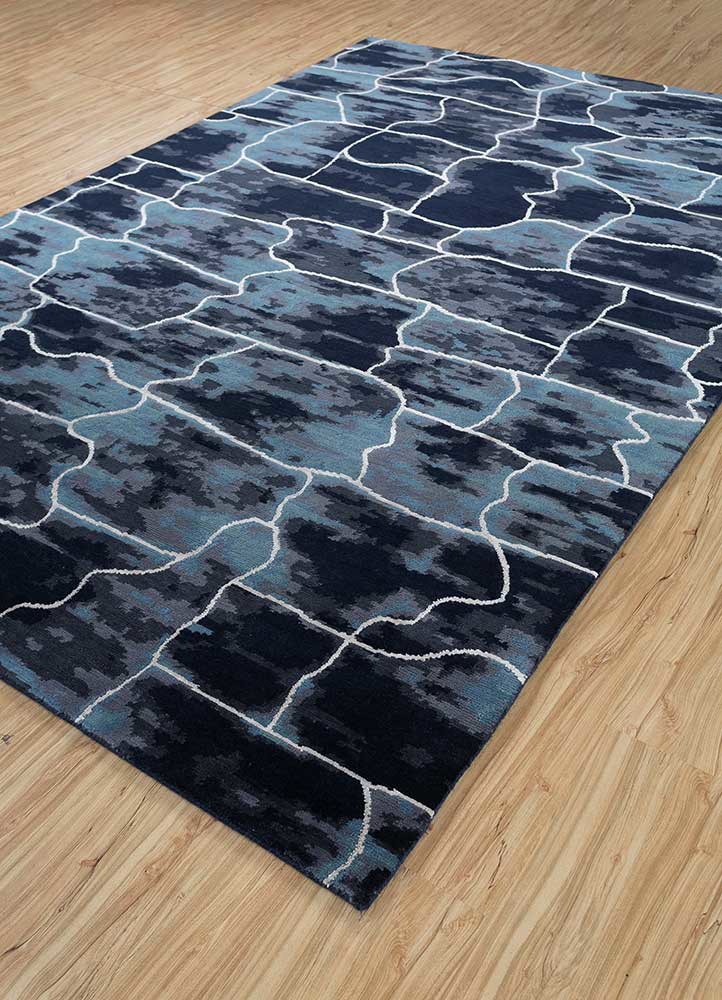 Medieval Rug Blue Clan Blue Hand Knotted Wool & Bamboo Silk Rugs-Aiwb-3003-Jaipur Rugs ZA