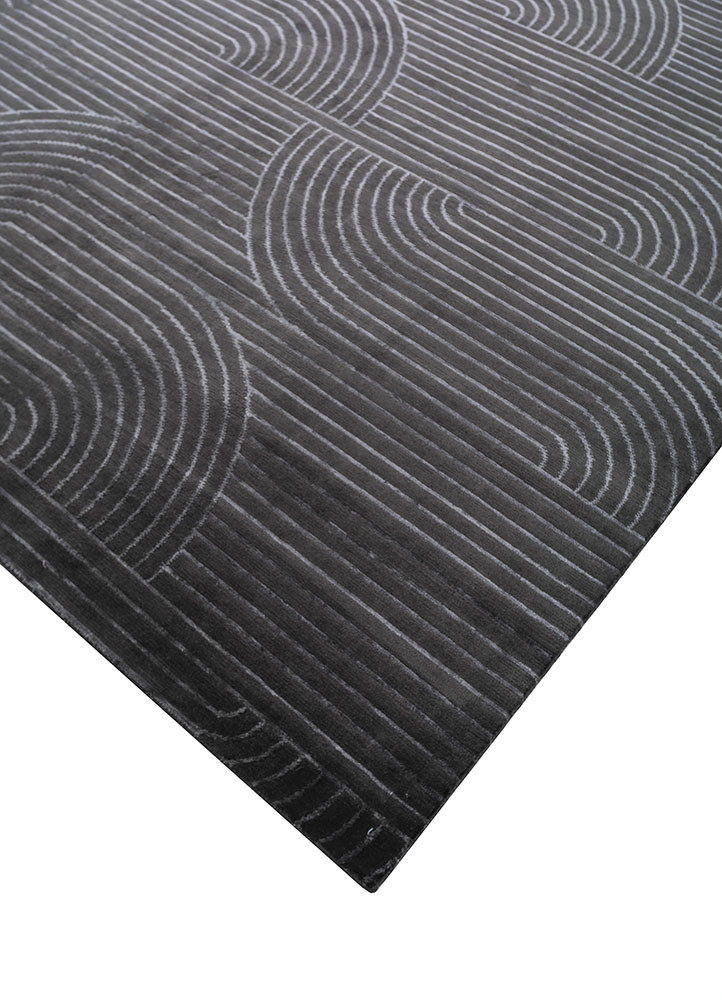 clan grey and black wool and bamboo silk hand knotted Rug - FoldShot clan grey and black wool and bamboo silk hand knotted Rug - FoldShot