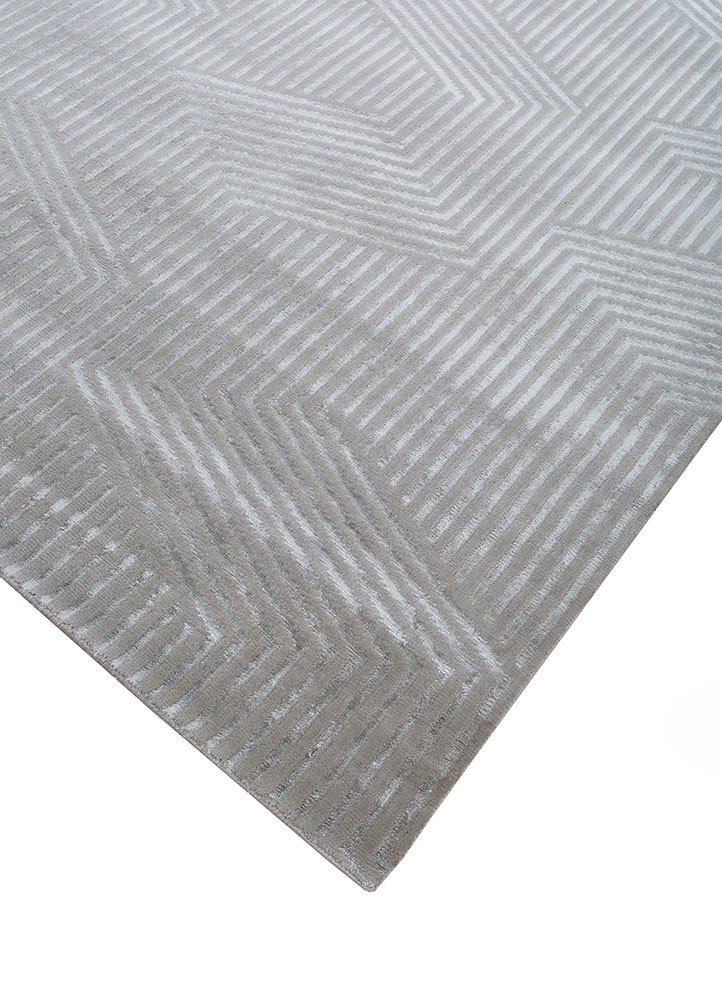 clan grey and black wool and bamboo silk hand knotted Rug - FoldShot clan grey and black wool and bamboo silk hand knotted Rug - FoldShot