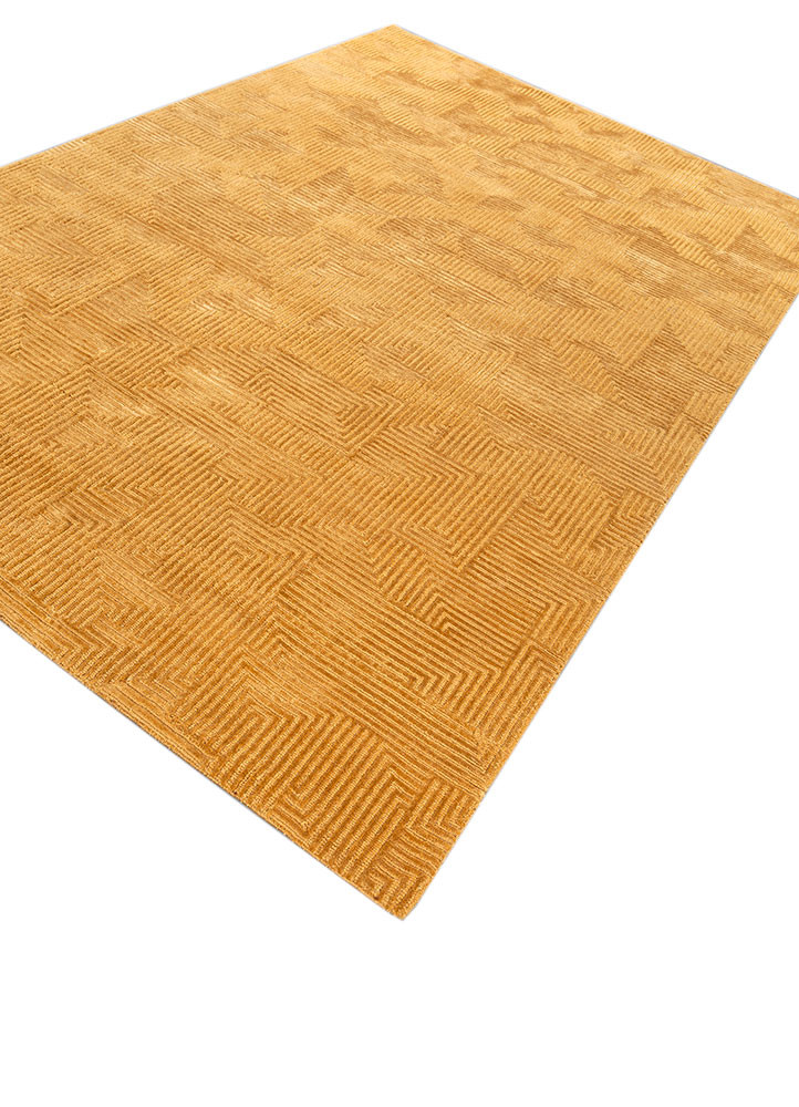azalea gold wool and bamboo silk hand knotted Rug - FoldShot azalea gold wool and bamboo silk hand knotted Rug - FoldShot