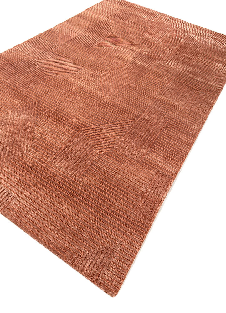 azalea red and orange wool and bamboo silk hand knotted Rug - FoldShot azalea red and orange wool and bamboo silk hand knotted Rug - FoldShot