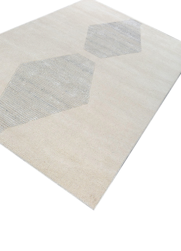 zuri ivory wool and bamboo silk hand knotted Rug - FoldShot zuri ivory wool and bamboo silk hand knotted Rug - FoldShot