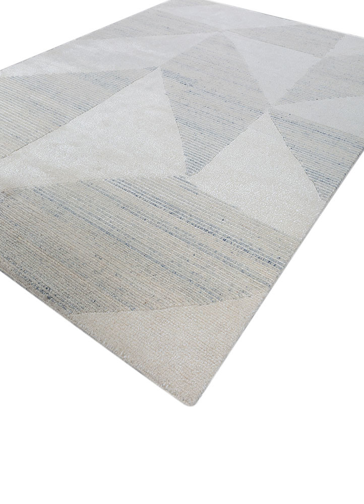 blythe ivory wool and bamboo silk hand knotted Rug - FoldShot