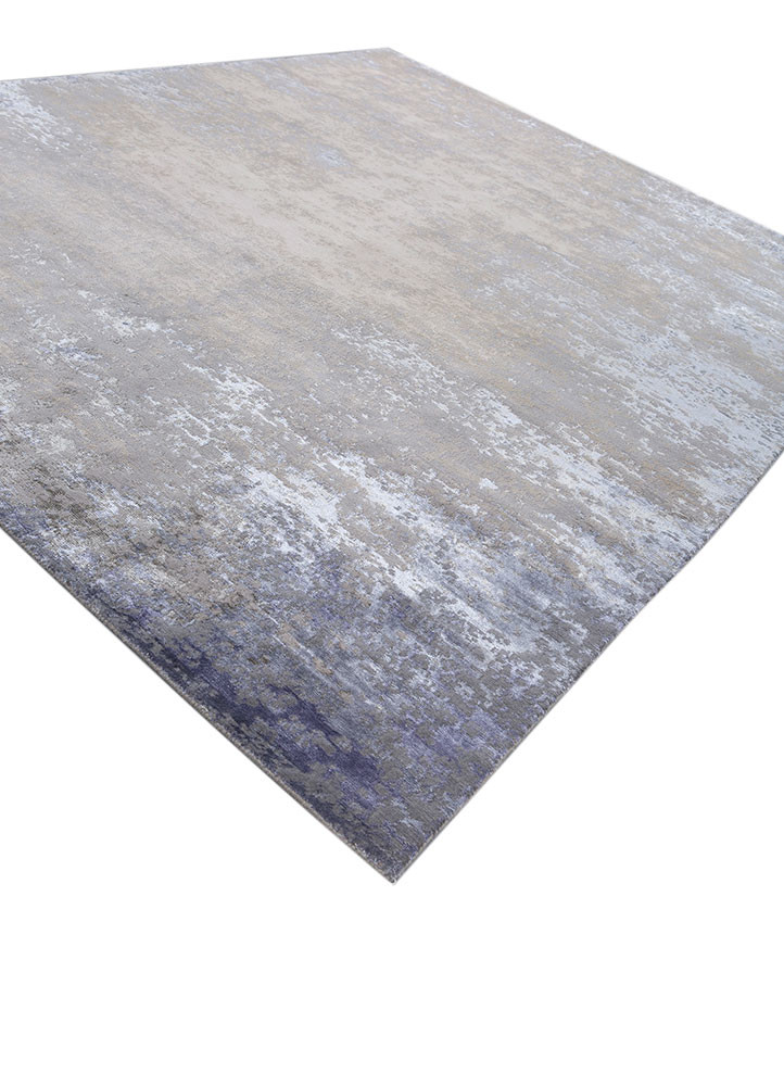 entropy blue wool and bamboo silk hand knotted Rug - FoldShot entropy blue wool and bamboo silk hand knotted Rug - FoldShot