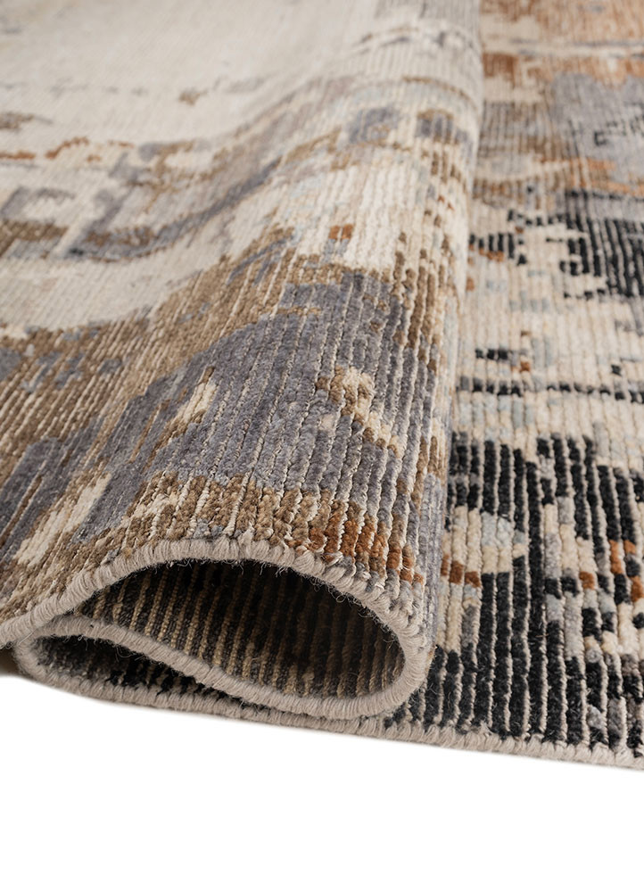 aprezo ivory wool hand knotted Rug - FoldShot