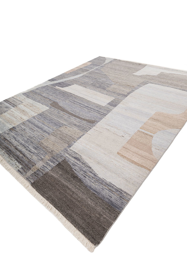 blythe grey and black wool hand knotted Rug - FoldShot blythe grey and black wool hand knotted Rug - FoldShot