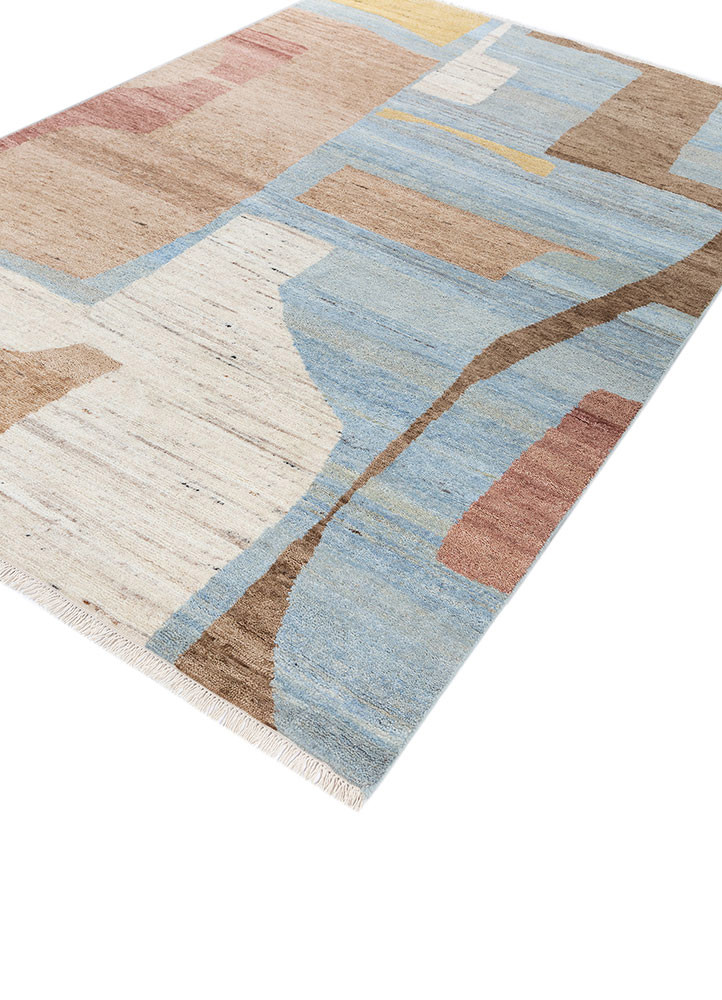 blythe blue wool hand knotted Rug - FoldShot blythe blue wool hand knotted Rug - FoldShot