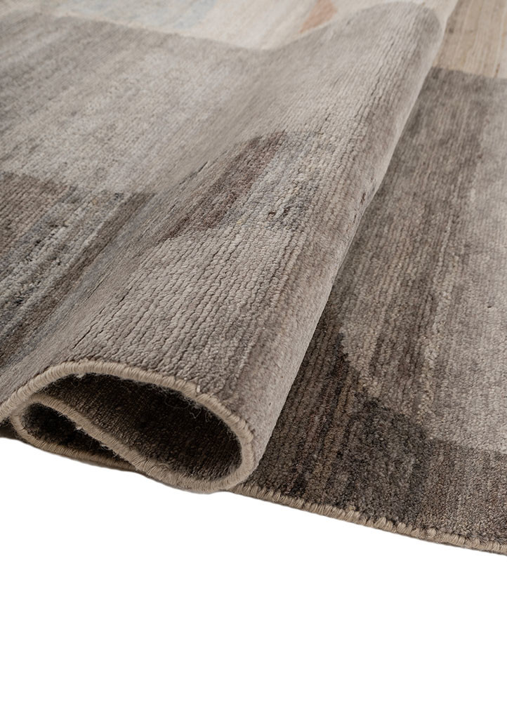 blythe beige and brown wool hand knotted Rug - FoldShot blythe beige and brown wool hand knotted Rug - FoldShot
