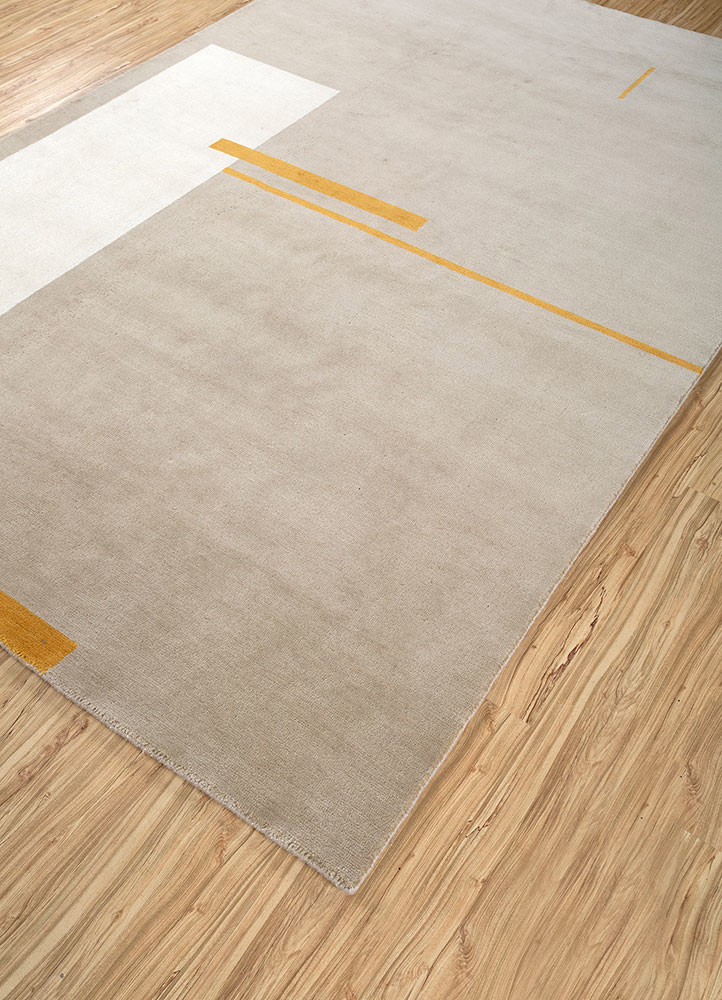 sthir gold wool hand knotted Rug - FoldShot sthir gold wool hand knotted Rug - FoldShot