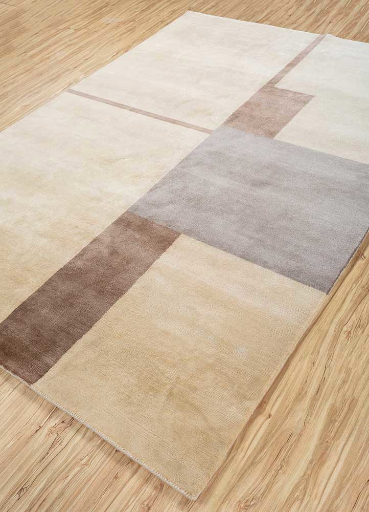 sthir gold wool hand knotted Rug - FoldShot sthir gold wool hand knotted Rug - FoldShot