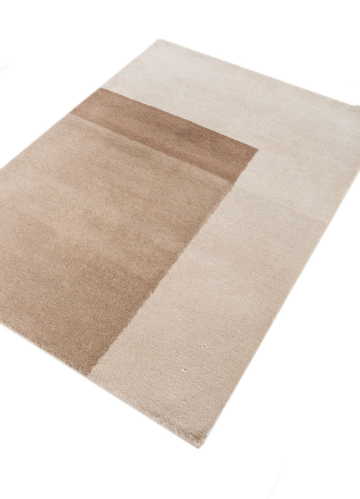 sthir beige and brown wool hand knotted Rug - FoldShot sthir beige and brown wool hand knotted Rug - FoldShot