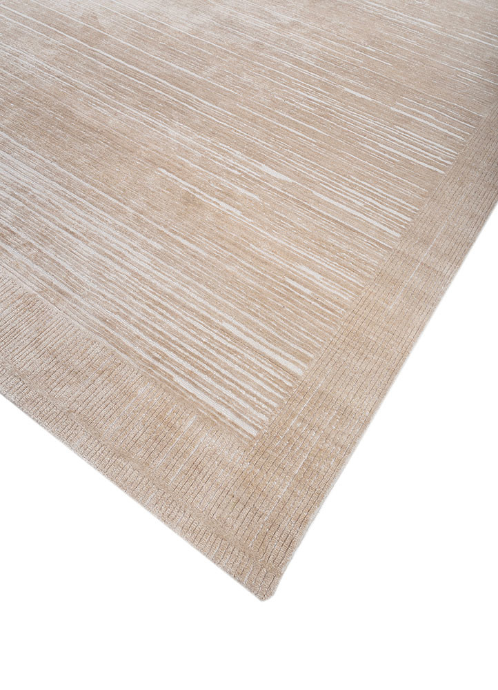 azalea ivory wool and silk hand knotted Rug - FoldShot