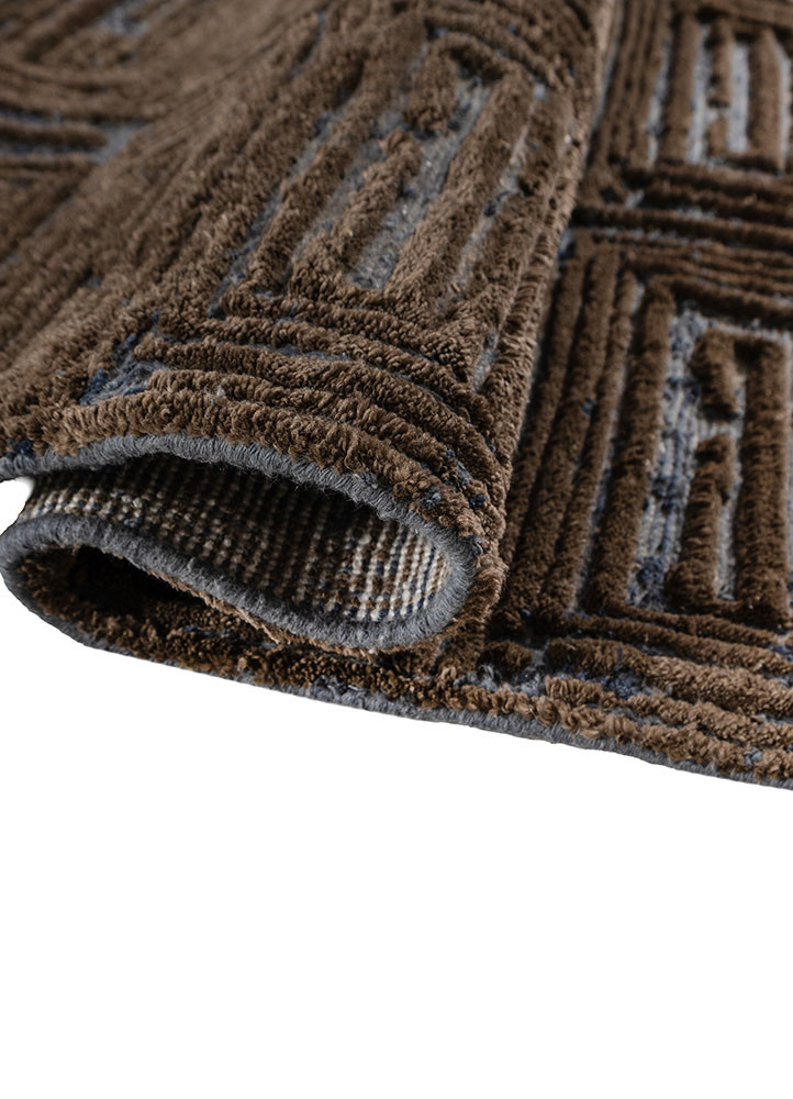 aprezo blue acrylic hand knotted Rug - FoldShot