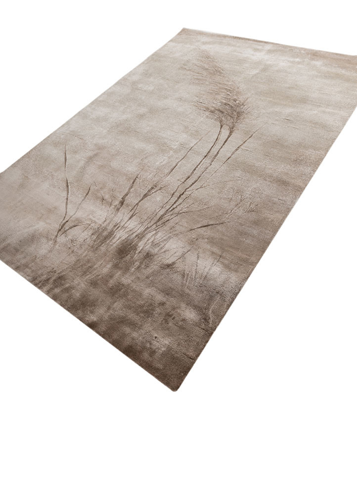 entropy ivory bamboo silk hand knotted Rug - FoldShot entropy ivory bamboo silk hand knotted Rug - FoldShot