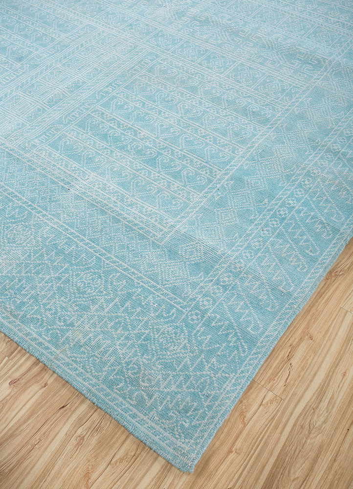 erbe blue polyester hand knotted Rug - FoldShot erbe blue polyester hand knotted Rug - FoldShot