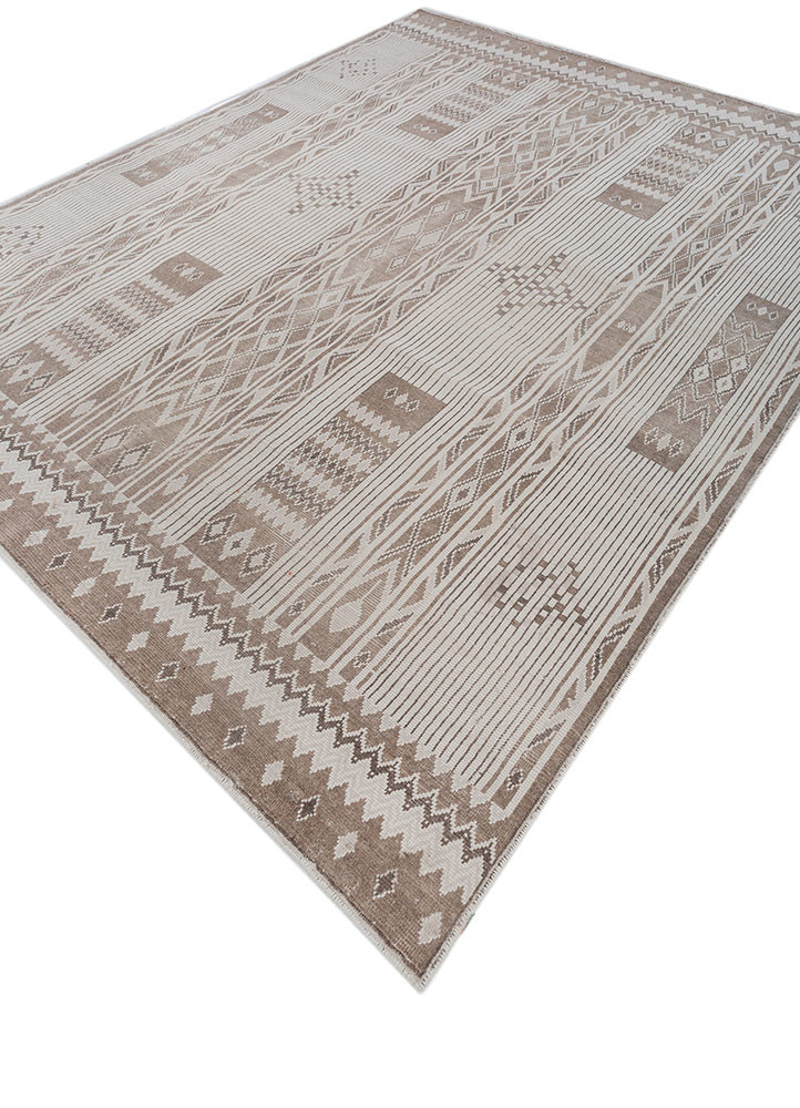 thyme ivory polyester hand knotted Rug - FoldShot