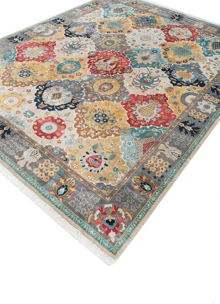 gulmarg ivory silk hand knotted Rug - FoldShot gulmarg ivory silk hand knotted Rug - FoldShot