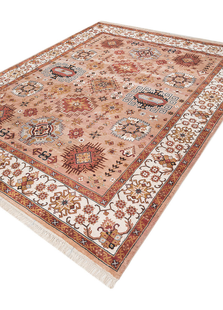 gulmarg red and orange silk hand knotted Rug - FoldShot gulmarg red and orange silk hand knotted Rug - FoldShot