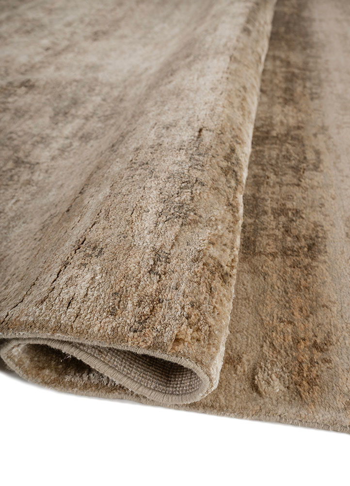 aprezo beige and brown bamboo silk hand knotted Rug - FoldShot aprezo beige and brown bamboo silk hand knotted Rug - FoldShot