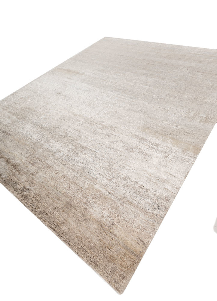 aprezo ivory silk hand knotted Rug - FoldShot aprezo ivory silk hand knotted Rug - FoldShot